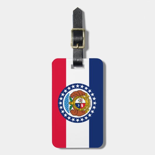 ミズーリの州の旗のデザイン ラゲッジタグ (正面縦)