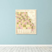 ミズーリの新しい地図 キャンバスプリント (インサイチュ (ウッドフロア))