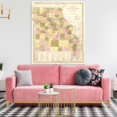 ミズーリの新しい地図 キャンバスプリント (インサイチュ (リビング))