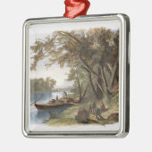 ミズーリの旅行者の野営は、地図をつくります メタルオーナメント (左)