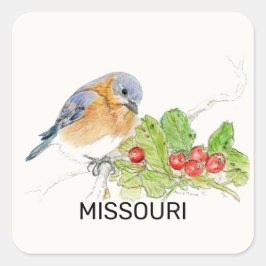 ミズーリの鳥花 スクエアシール