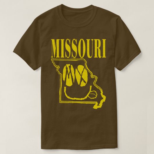 ミズーリグランジ笑顔顔黒の背景 Tシャツ (デザイン正面)