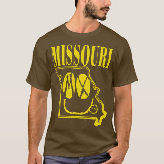 ミズーリグランジ笑顔顔黒の背景 Tシャツ