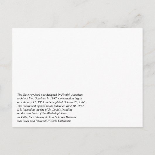 ミズーリゲートウェイアーチメリークリスマスホリデー ポストカード (裏面)