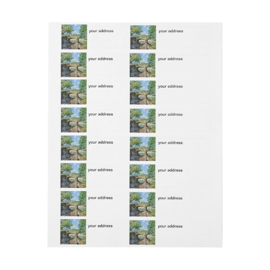 ミズーリトラウトの風光明媚なビュー魚釣り ラップアラウンド宛名ラベル (シート)