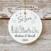 ミズーリパーソナライズされたー州スカイラインセントルイスオーナメント セラミックオーナメント