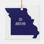 ミズーリパーソナライズされた州クリスマスオーナメント セラミックオーナメント (裏面)
