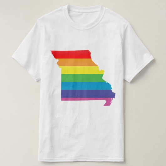 ミズーリプライドストライプの.. Tシャツ (デザイン正面)