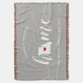 ミズーリホーム州 パーソナライズされた スローブランケット (正面縦)