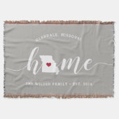 ミズーリホーム州 パーソナライズされた スローブランケット (正面)