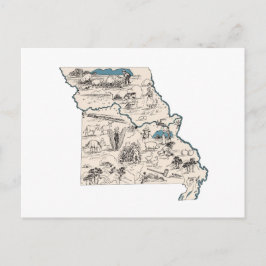 ミズーリヴィンテージ写真マップアンティーク州グラフ ポストカード