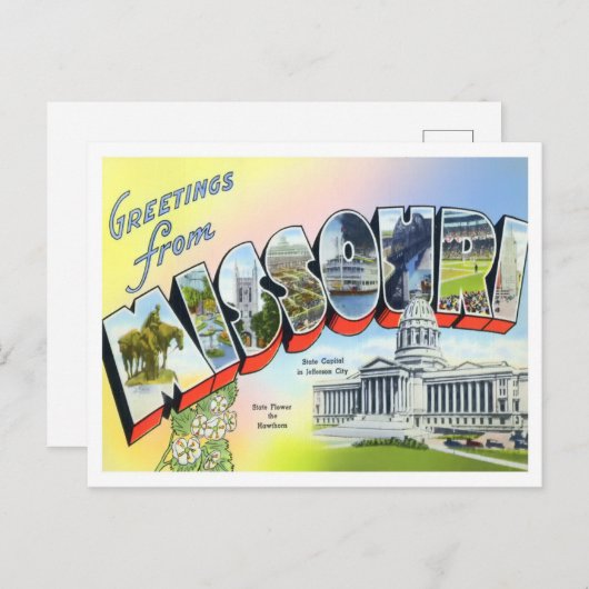 ミズーリヴィンテージ大文字葉書 ポストカード (正面/裏面)