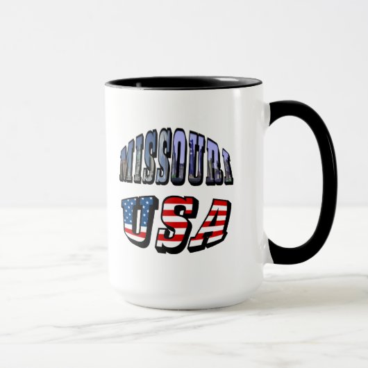ミズーリ写真と米国文字 マグカップ (右)