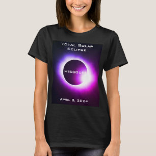 ミズーリ太陽の皆既日食2024年4月8日 Tシャツ