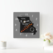 ミズーリ太陽の食 スクエア壁時計 (ホーム)