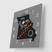 ミズーリ太陽の食 スクエア壁時計 (傾斜)