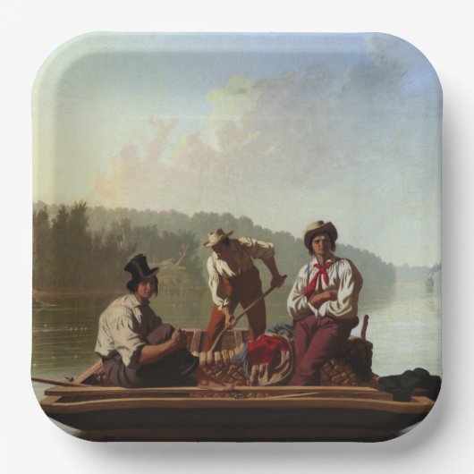 ミズーリ川の船頭 ペーパープレート (正面)