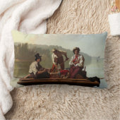 ミズーリ川の船頭 ランバークッション (ブランケット)