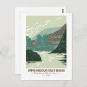 ミズーリ川上流のモニュメントを破壊 ポストカード (正面/裏面)