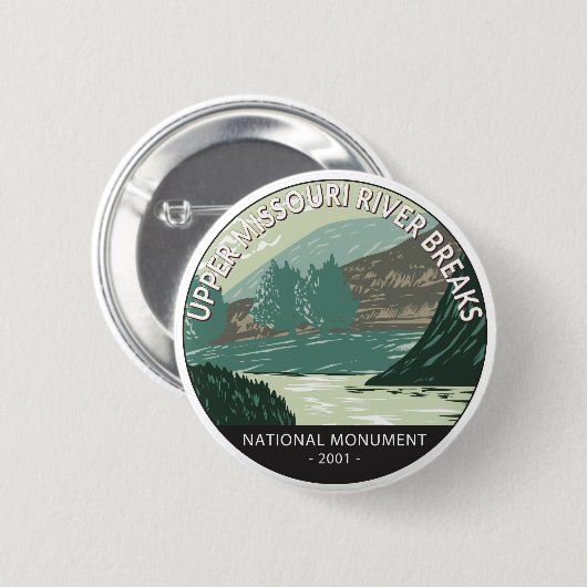 ミズーリ川上流のモニュメントを破壊 缶バッジ (正面&裏面)