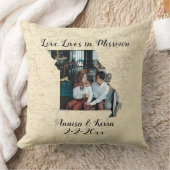 ミズーリ州に住む古い地図州の形をした写真 クッション (ブランケット)