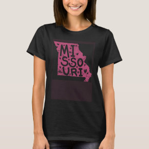 ミズーリ州の地図アウトライン(アメリカ) Tシャツ