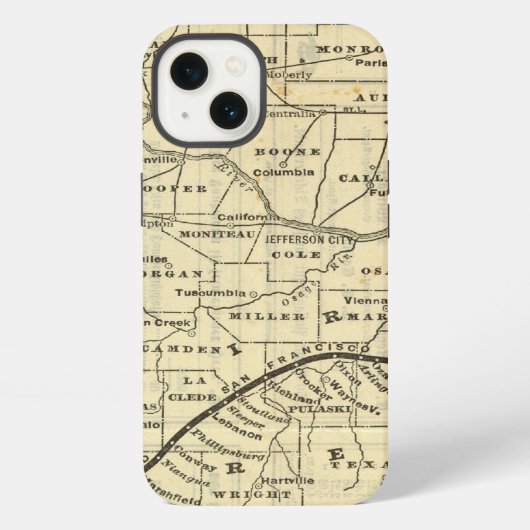 ミズーリ州の地図 2 iPhoneケース (裏面)
