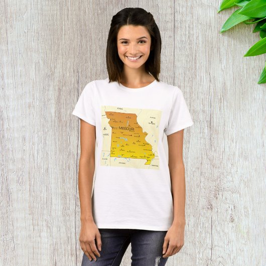 ミズーリ州の地図 Tシャツ