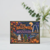 ミズーリ州の子どもたちからのハロウィンの挨拶 ポストカード (スタンド正面)