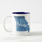 ミズーリ州の家 木目 ツートーンマグカップ (左)