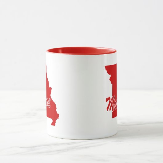 ミズーリ州の形状レッドマグカップの州 マグカップ (中央)