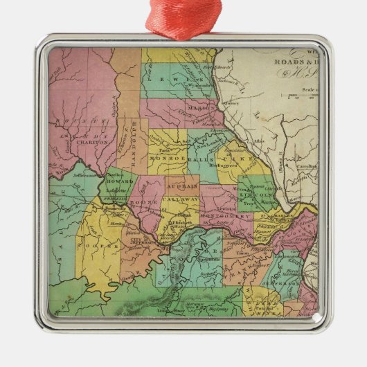 ミズーリ州の新地図 メタルオーナメント (正面)