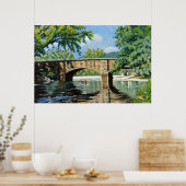 ミズーリ州の美しいマス釣り場の風景 ポスター (キッチン)