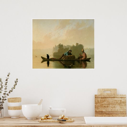 ミズーリ州を下降するファートレーダーc.1845 ポスター (キッチン)