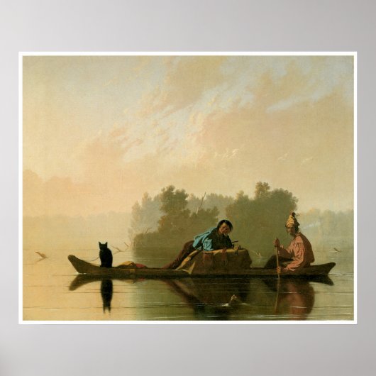 ミズーリ州を下降するファートレーダーc.1845 ポスター (正面)