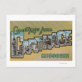 ミズーリ州カルタゴ – 大きな文字のシーン ポストカード (正面)