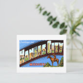 ミズーリ州カンザスシティーからのヴィンテージの挨拶 ポストカード (スタンド正面)