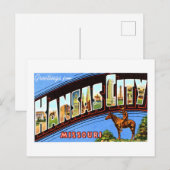 ミズーリ州カンザスシティーからのヴィンテージの挨拶 ポストカード (正面/裏面)