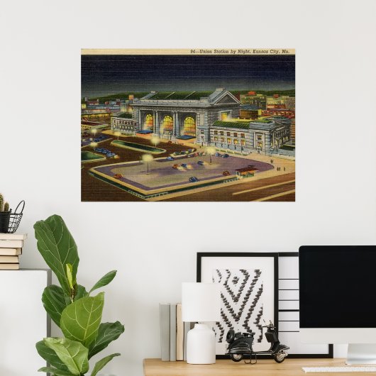 ミズーリ州カンザスシティーのユニオン駅ヴィンテージ ポスター (ホームオフィス)