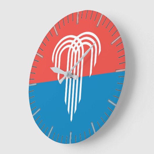 ミズーリ州カンザスシティー州旗のあるウォールクロック ラージ壁時計 (傾斜)