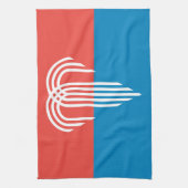 ミズーリ州カンザスシティー州旗の付いたキッチンタオル キッチンタオル (縦)