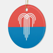 ミズーリ州カンザスシティー州旗を持つオーナメント セラミックオーナメント (左)