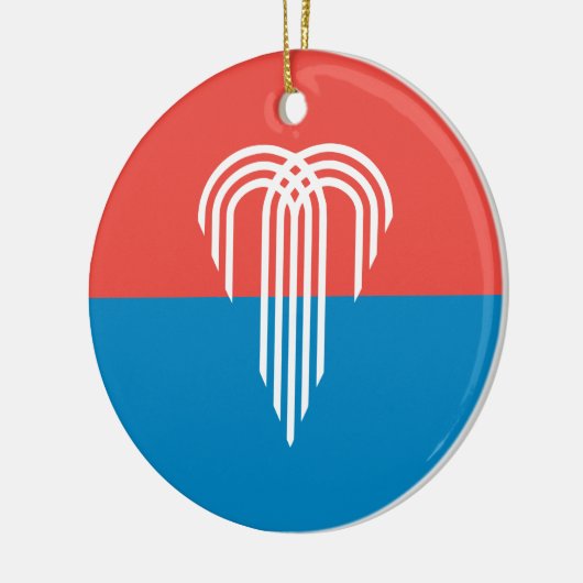 ミズーリ州カンザスシティー州旗を持つオーナメント セラミックオーナメント (左)