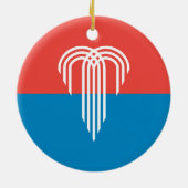 ミズーリ州カンザスシティー州旗を持つオーナメント セラミックオーナメント (裏面)