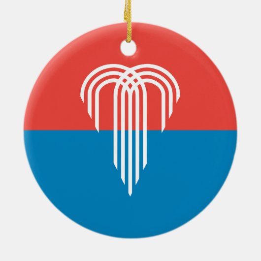 ミズーリ州カンザスシティー州旗を持つオーナメント セラミックオーナメント (裏面)