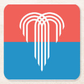 ミズーリ州カンザスシティー州旗 スクエアペーパーコースター (正面)