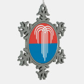 ミズーリ州カンザスシティー州旗 スノーフレークピューターオーナメント (左)