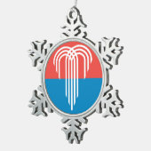 ミズーリ州カンザスシティー州旗 スノーフレークピューターオーナメント (右)