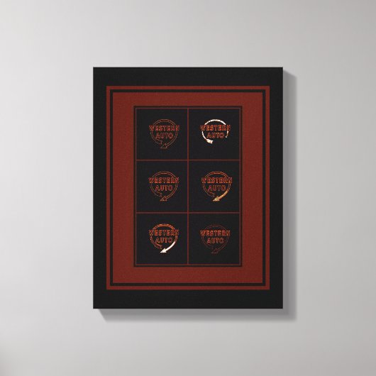 ミズーリ州カンザスシティー、ウェスタン建物サイン キャンバスプリント (正面)