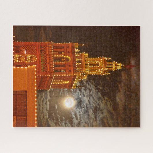 ミズーリ州カンザスシティー、フルムーンとジラルダタワー ジグソーパズル (横)